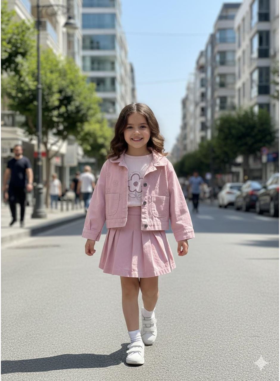 446404 PAPATYA GABARDİN ETEK TK 3Y,5Y,4Y,6Y PMBE