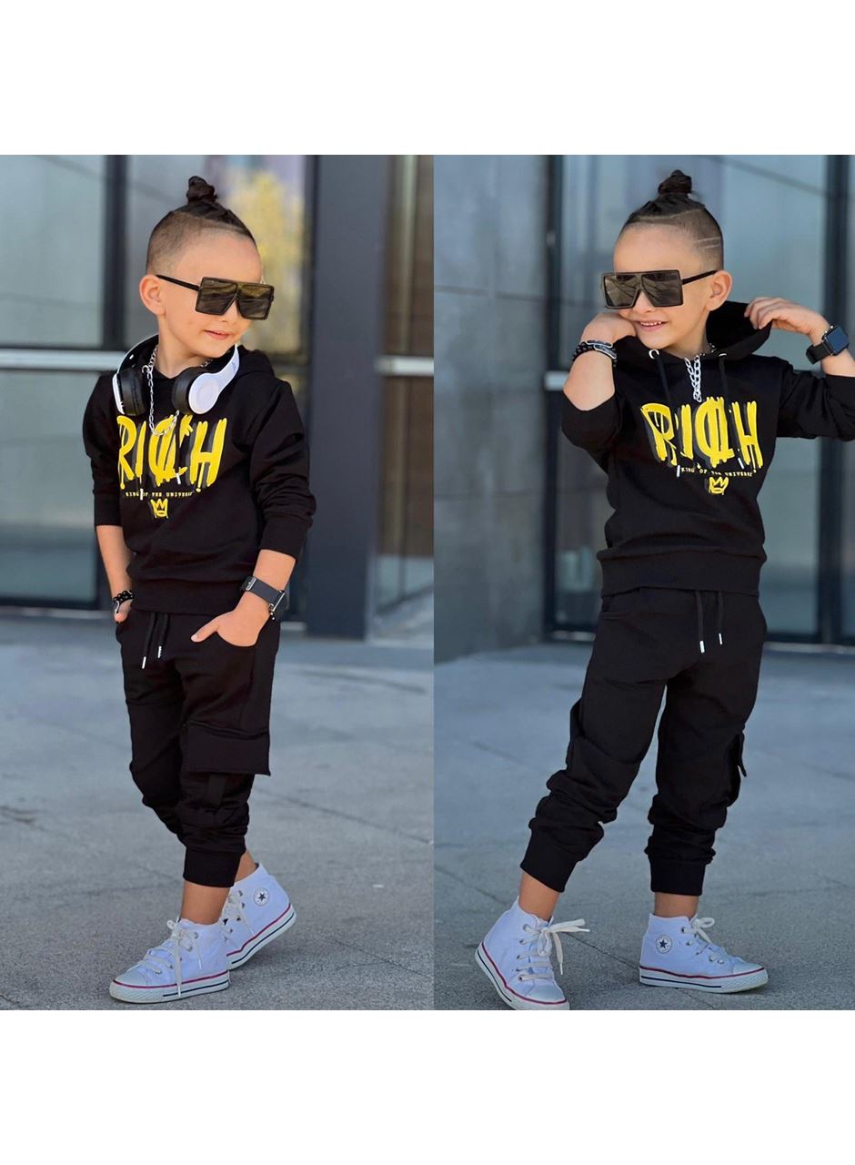 60107 RICH KAPÜŞONLU TAKIM SİYAH