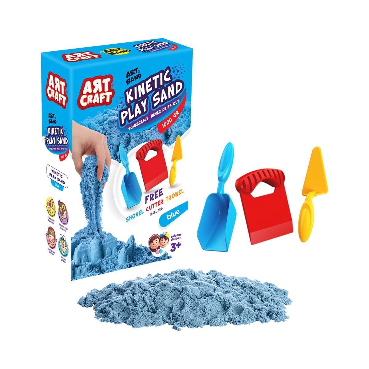 03691 Aksesuarli Mavi̇ Ki̇neti̇k Oyun Kumu 1000 Gr