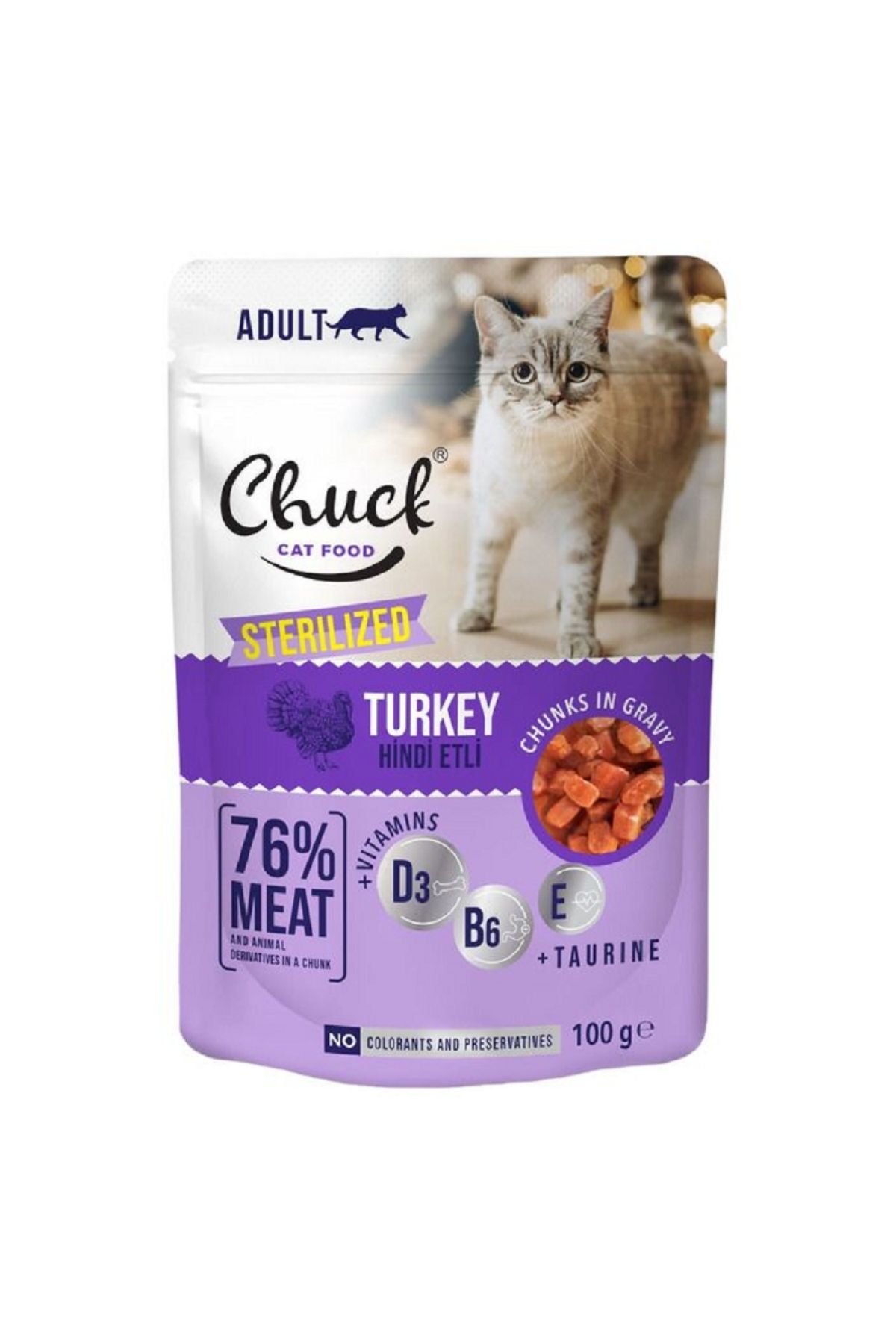Sterilized Hindi Etli Kısırlaştırılmış Kedi Konservesi- 100 G.