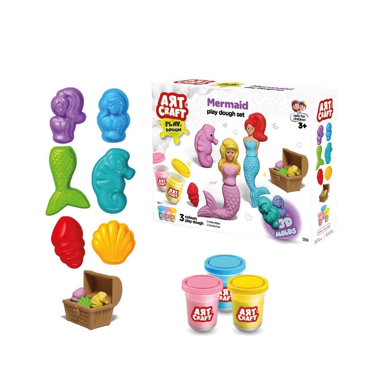 03994 Art Craft Deniz Kızı Hamur Set 168 Gr-Fentoys