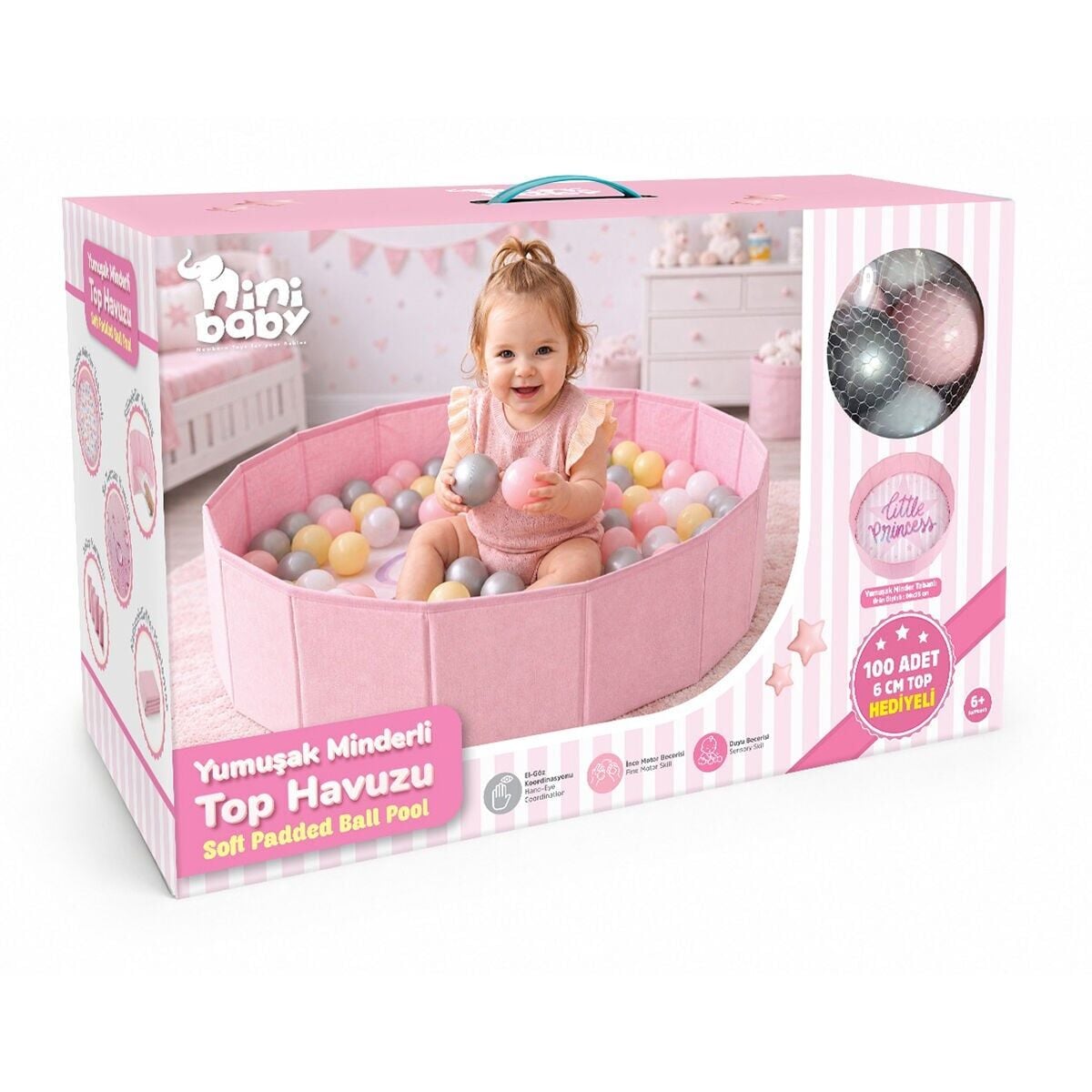 Er-703 Yumuşak Mi̇nderli̇ Top Havuzu-Pembe