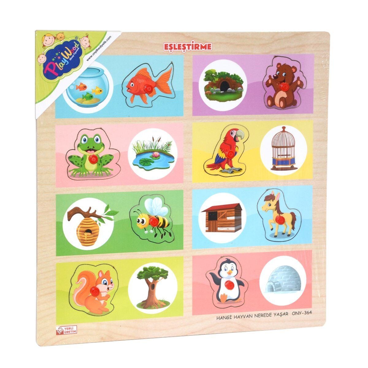 Ony-363-364 Ahşap Tutmalı Eşleştirme Hangi Hayvan Nerede Yaşar-Onyıl