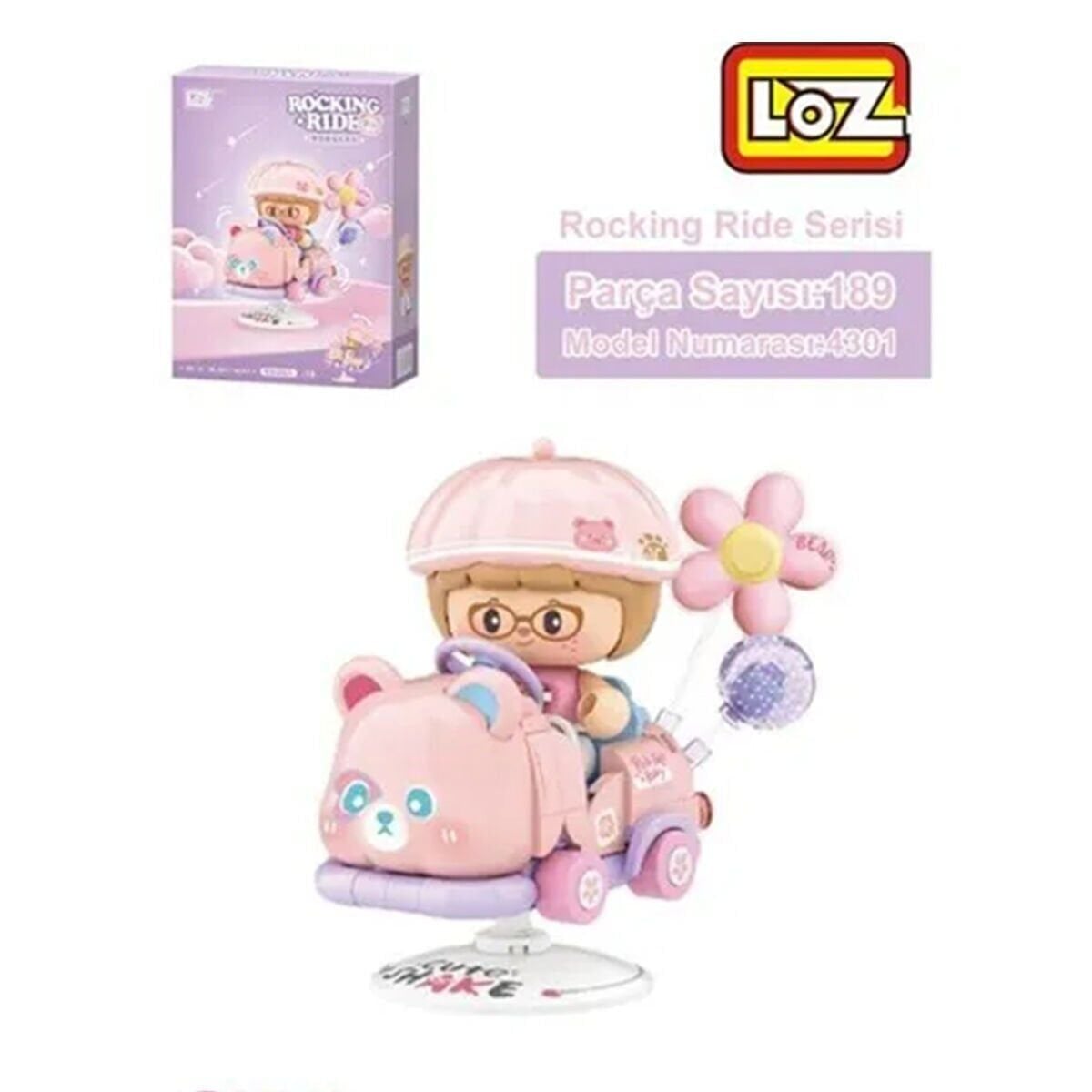 Lz-4301 Loz Pembe Ayi Sallanma Sürüşü 189 Parça Block Oyuncak