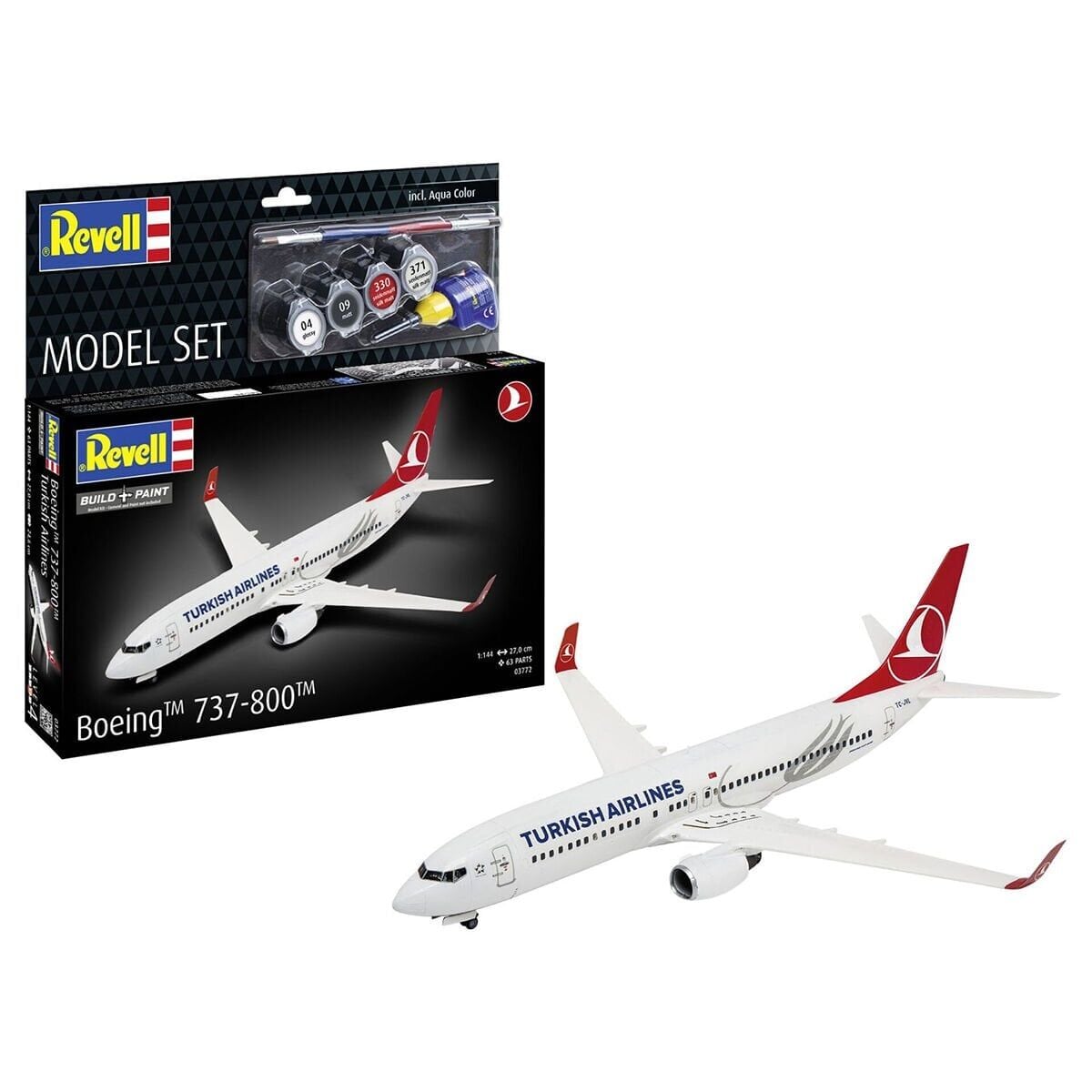 63772 Revell- Turkish Airlines Boeing 737-800 1:144 Maket Kiti