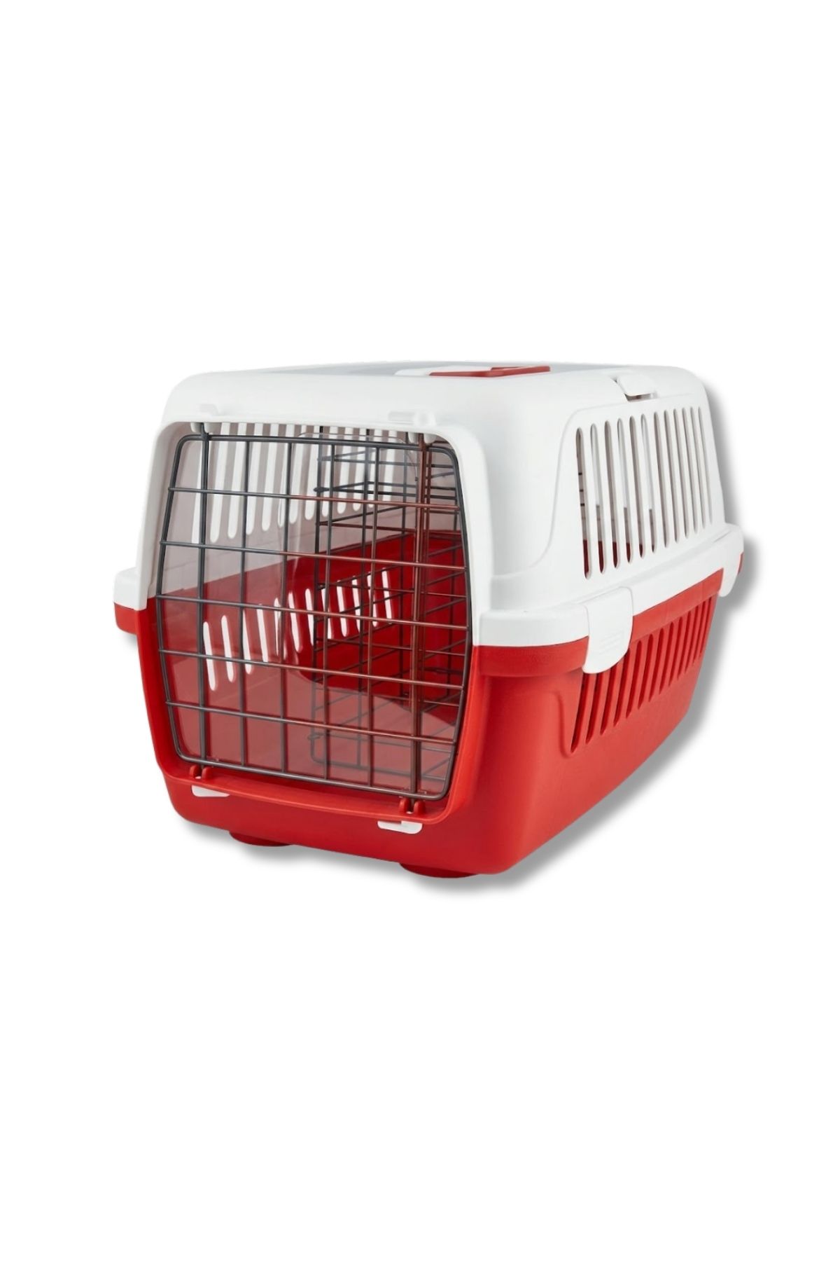 Taşınabilir Kedi Ve Köpek Taşıma Çantası Orta Boy- Kırmızı/Beyaz
