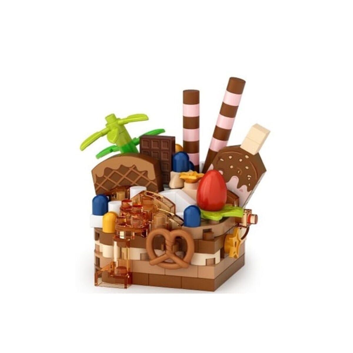 Lz-8642 Loz Çi̇kolatali Pasta 160 Parça Block Oyuncak-Mi̇ni̇ Poşet
