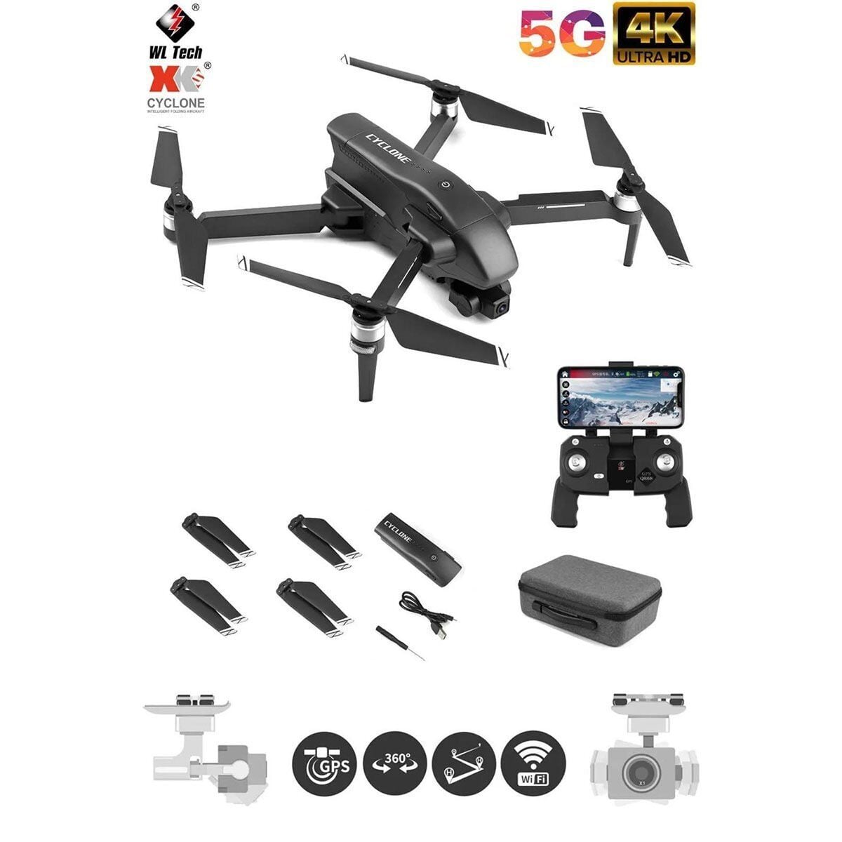 Q868 Wltoys Drone 3 Km Menzil 4K Full Hd-Gepettoys