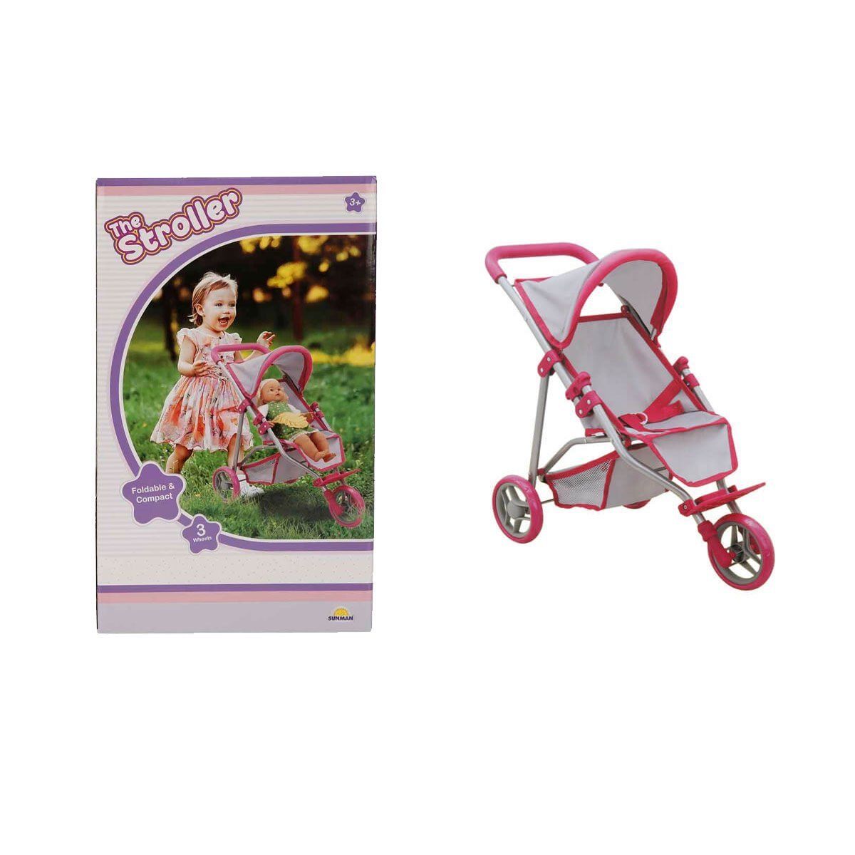 9614 3 Tekerlekli Pembe Gri Puset-Sunman