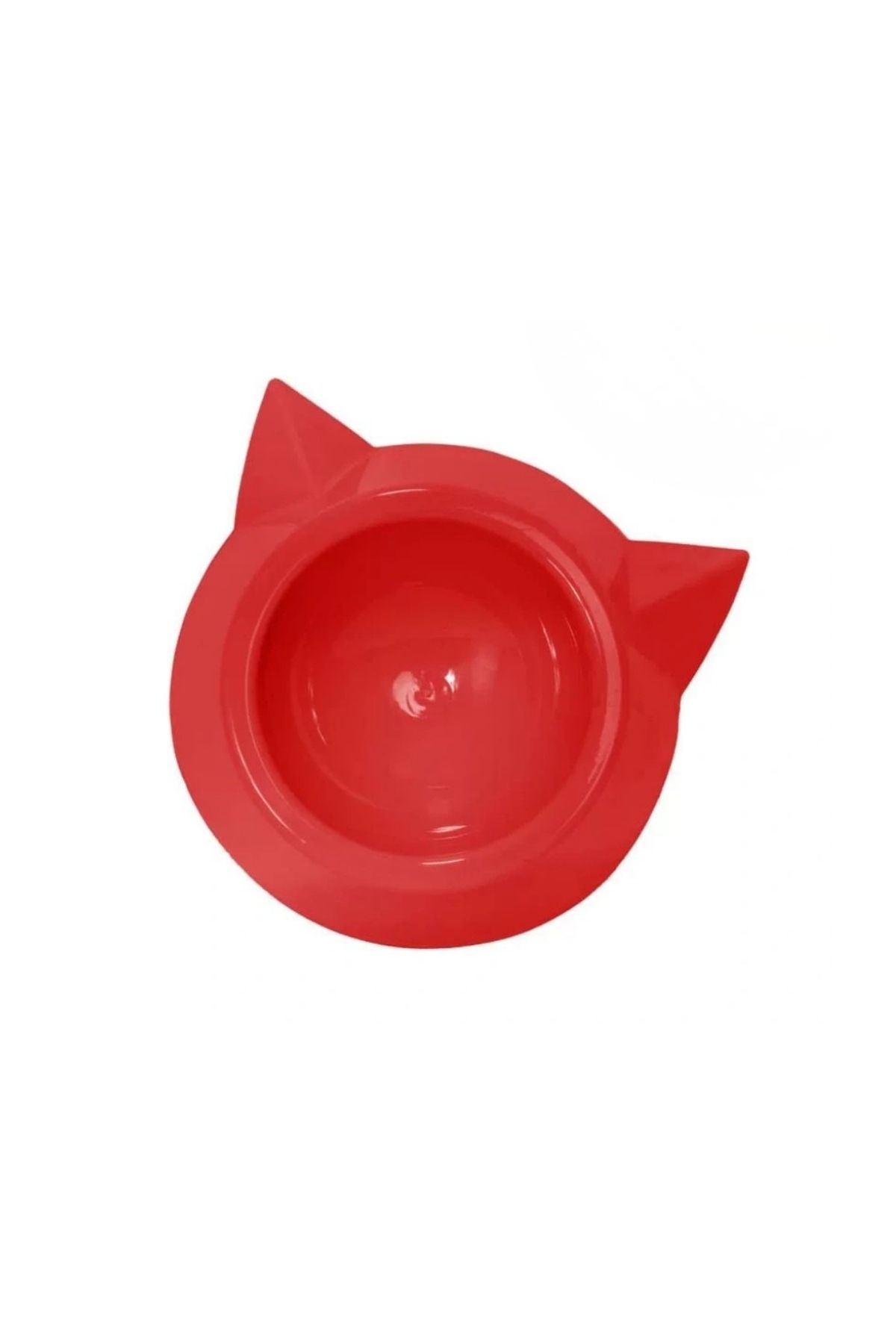 Plastik Tekli Kedi Mama Ve Su Kabı- Kırmızı