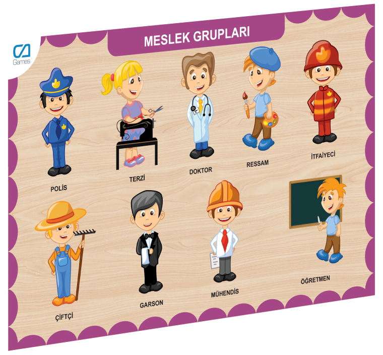Caahs-3203 Ca Games Ahşap Meslek Gruplari Bul-Tak