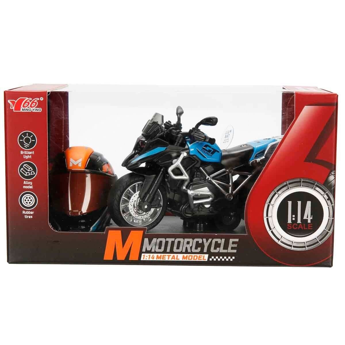 5834 Sun-Myg-Motosi̇klet 1 14 Bmw Off-Road Kaskli Fi̇gür Pb 3R Ses Işik