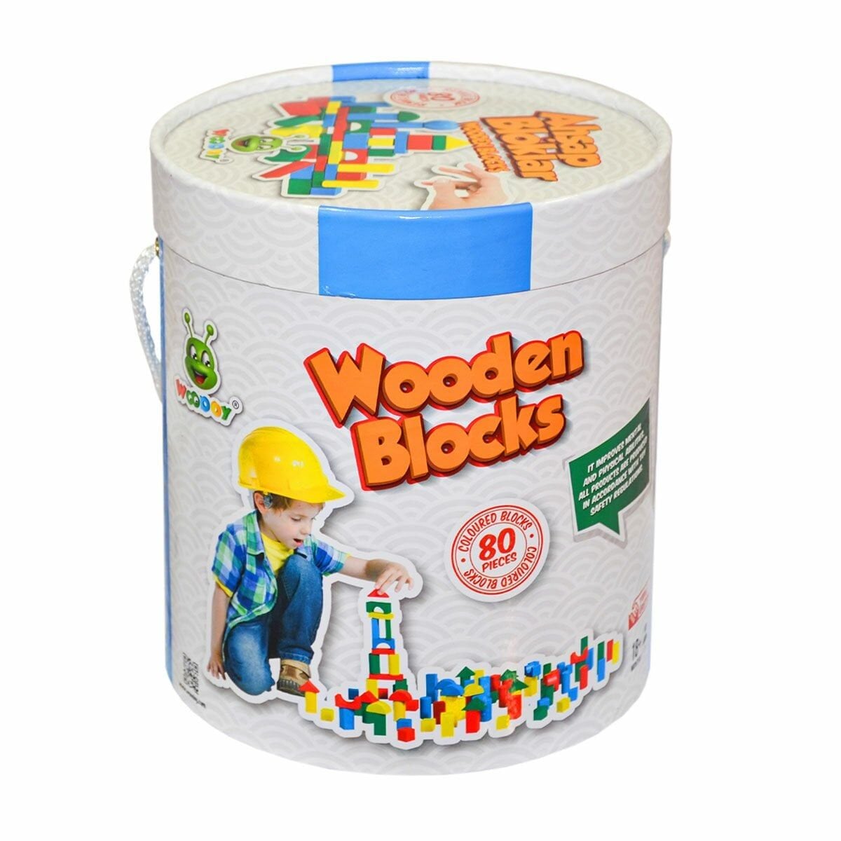 Kr014 Woodoy 80 Parça Büyük Kovalı Bloklar