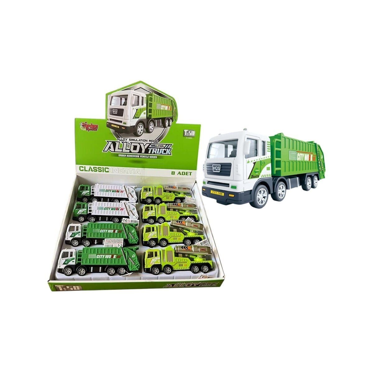 Yh-711-57A Sürtmeli̇ Metal 1:50 Çöp Kamyonu