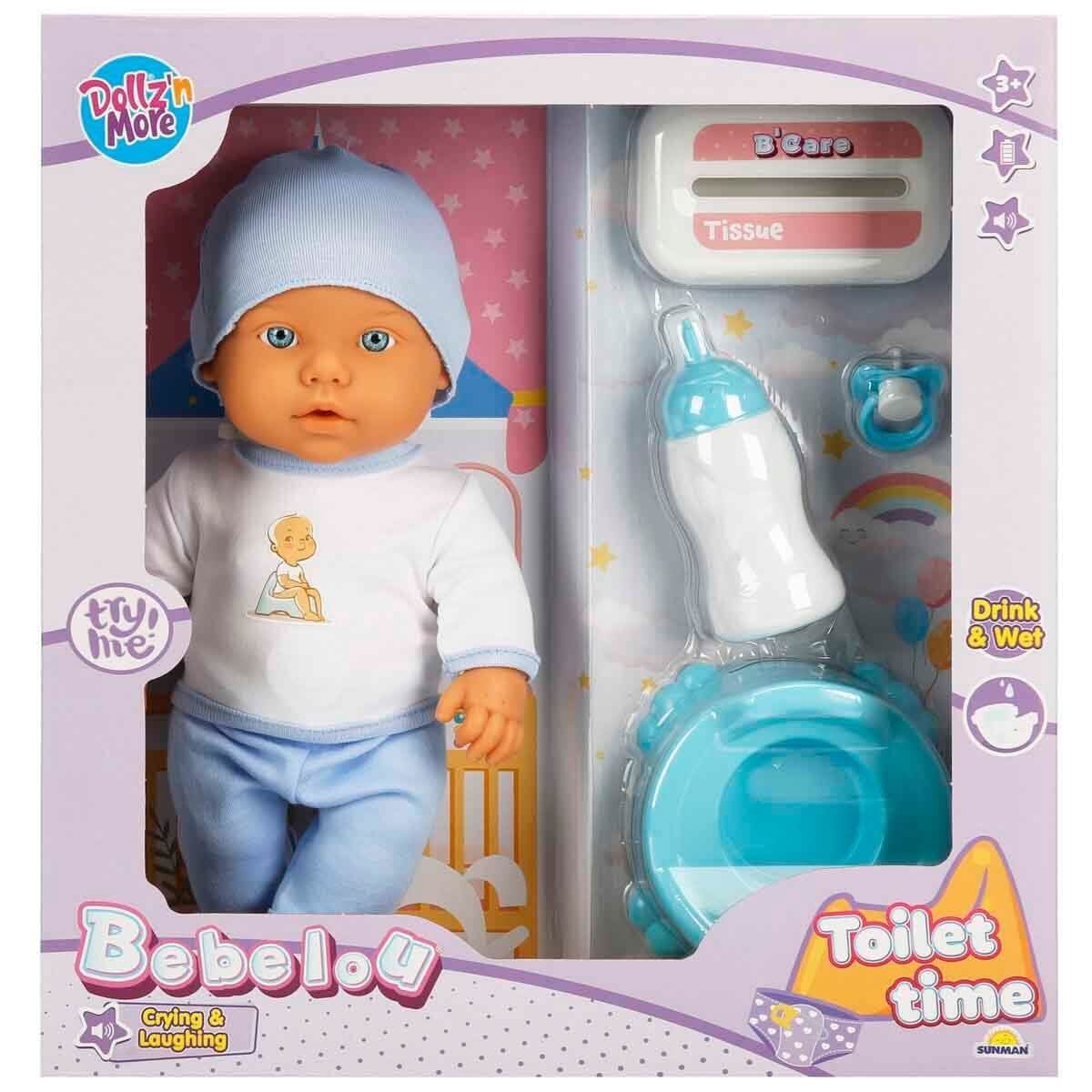 1030141 Sesli Bebelou Tuvalet Zamanı Bebek Seti 32 Cm-Sunman