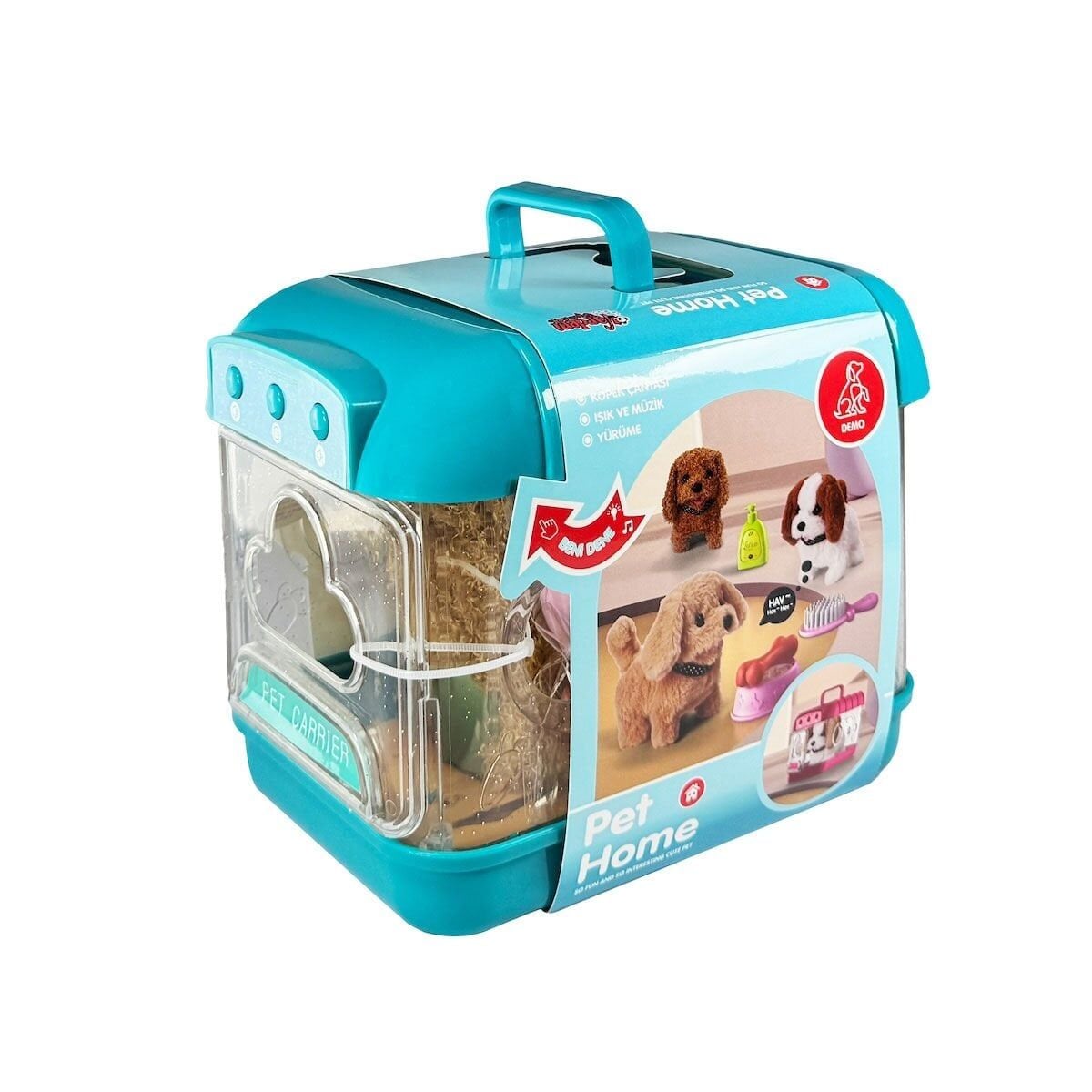 Jnd-6806 Hareketli Köpek Ve Işıklı Sesli Şeffaf Kafes Seti-Vardem Oyuncak