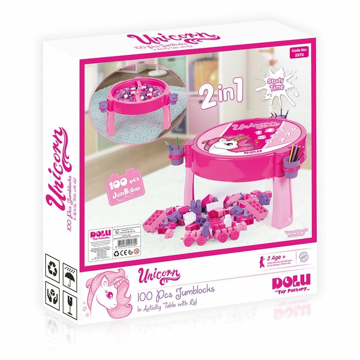 2572 Unicorn 100 Pcs Bloklu Aktivite Masasi Montaj