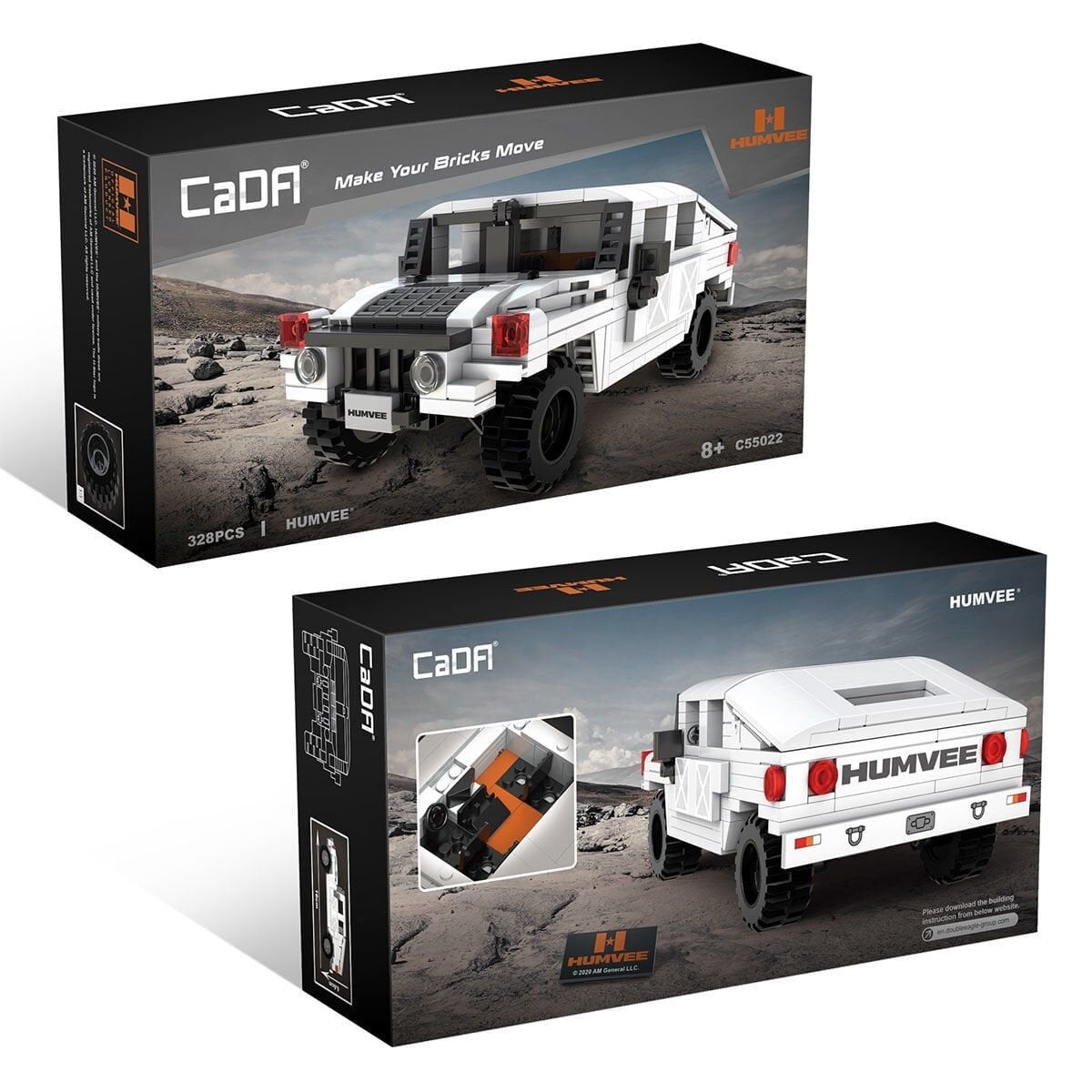 C55022W Cada Humvee Jeep Blok Seti 328 Parça-Vagon Life