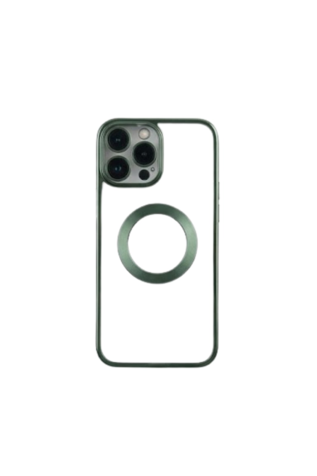 Iphone 15 Lensli Lazer Silikon Telefon Kılıfı Yeşil