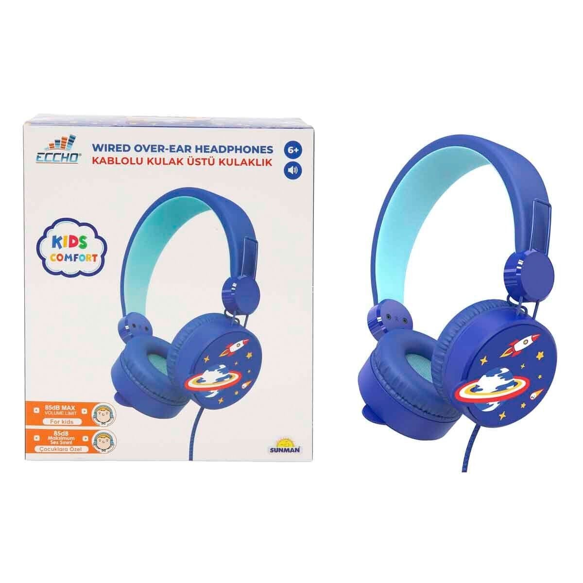S02002604-Sun-Gle-Ech-Kulaklik Mi̇krofonlu Kablolu Uzay Resi̇mli̇ Mv.