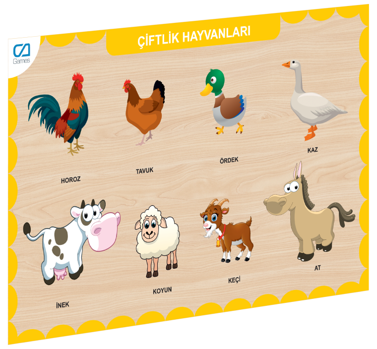 Caahs-3211 Ca Games Ahşap Çi̇ftli̇k Hayvanlari Bul-Tak