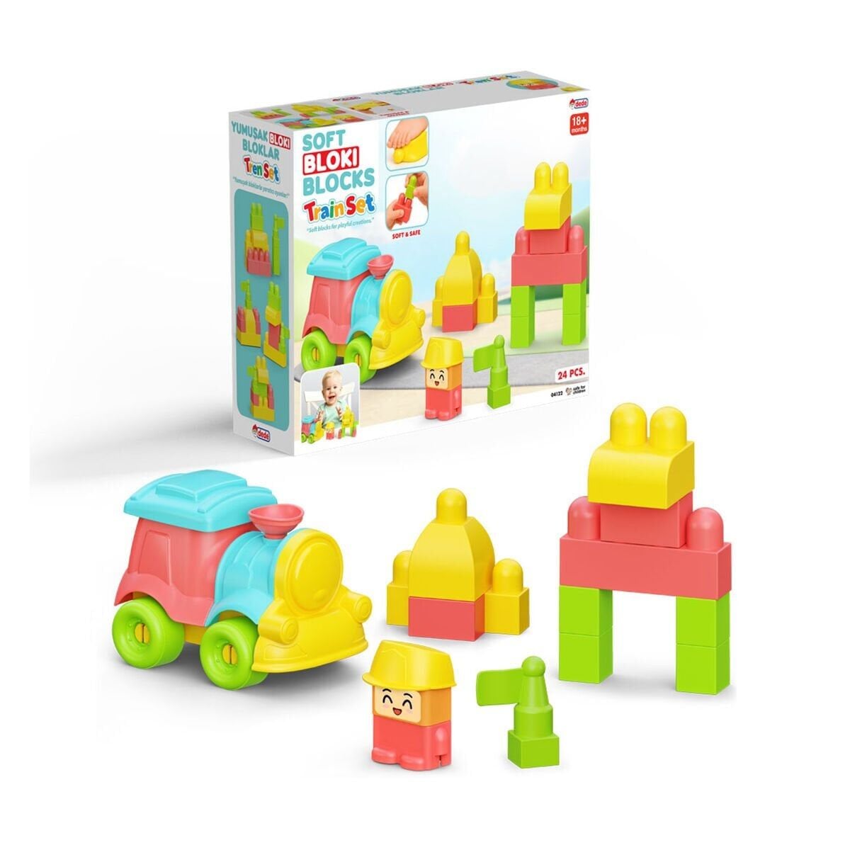 04122 Yumuşak Bloki̇ Bloklar Tren Set 24 Parça