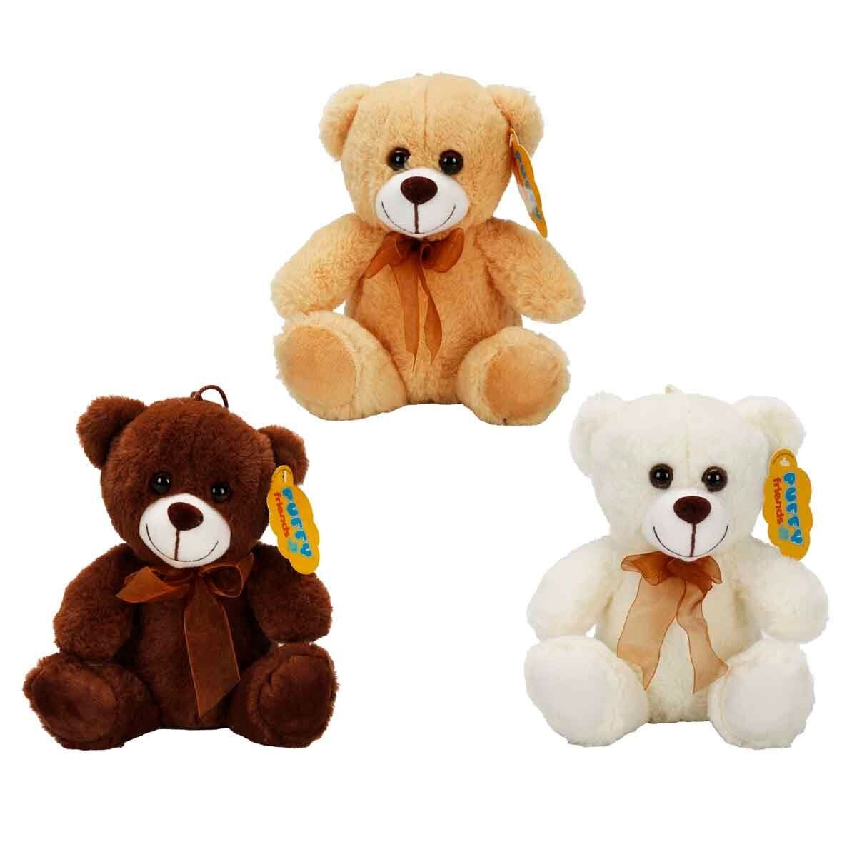 0998 Sun-Jhn-Pff-Sk Peluş Ayi Oturan Kurdeleli̇ 21Cm 2R