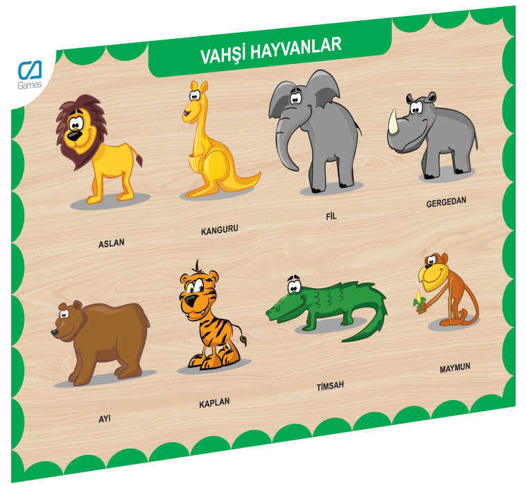 Caahs-3213 Ca Games Ahşap Vahşi̇ Hayvanlar Bul-Tak