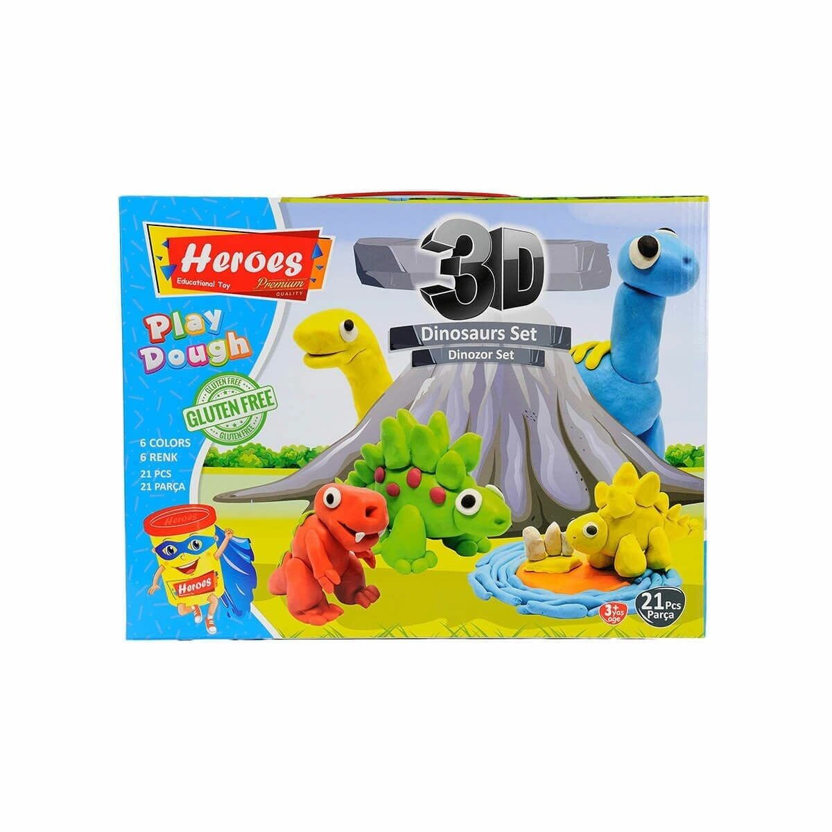 Ern-568 Heroes 3D Di̇nozor Oyun Hamur Seti̇
