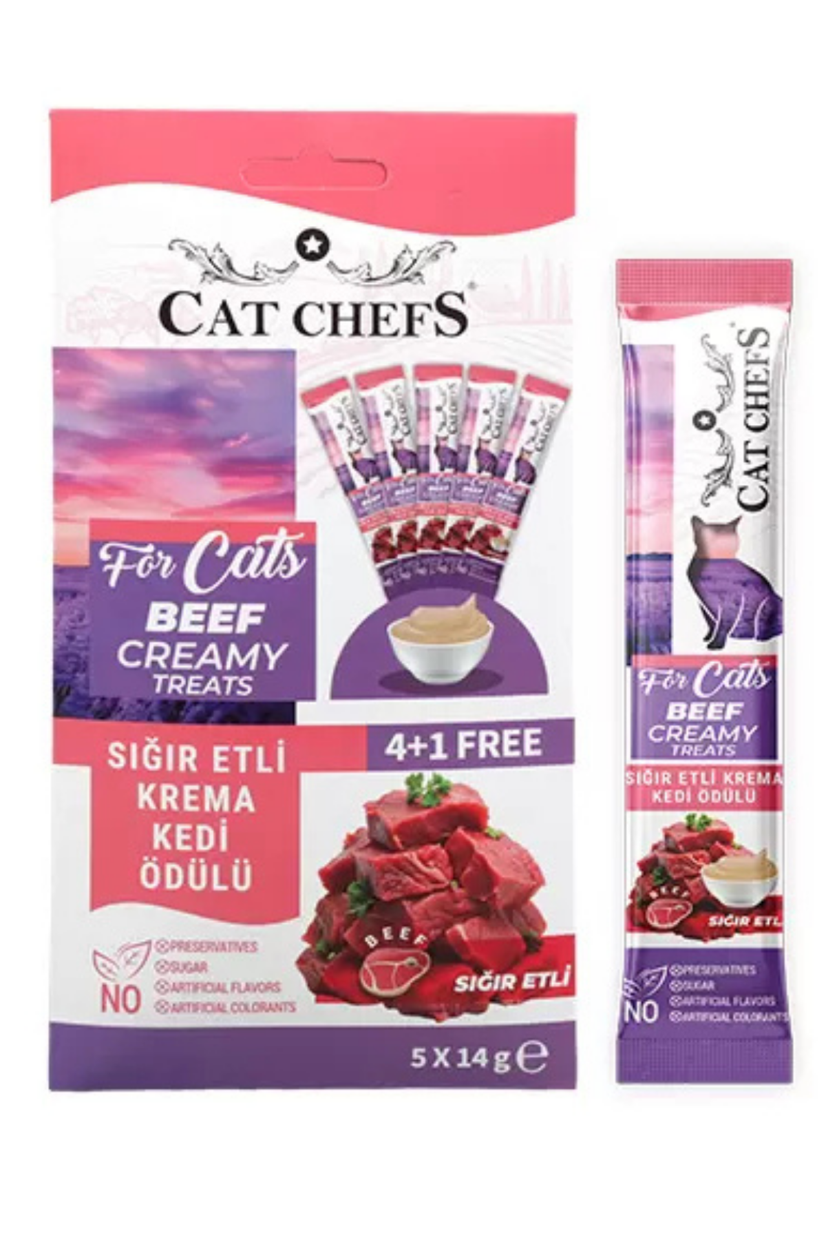 Sığır Etli Kremalı Kedi Ödülü 14 Gr X 5 Adet