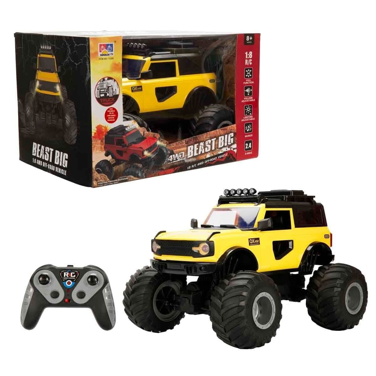 S01005090-Sun-Rst-R/C Araba1/8 Pff-Road F/F Ses/Işik 3.7V.usb 2.4Ghz.2R.