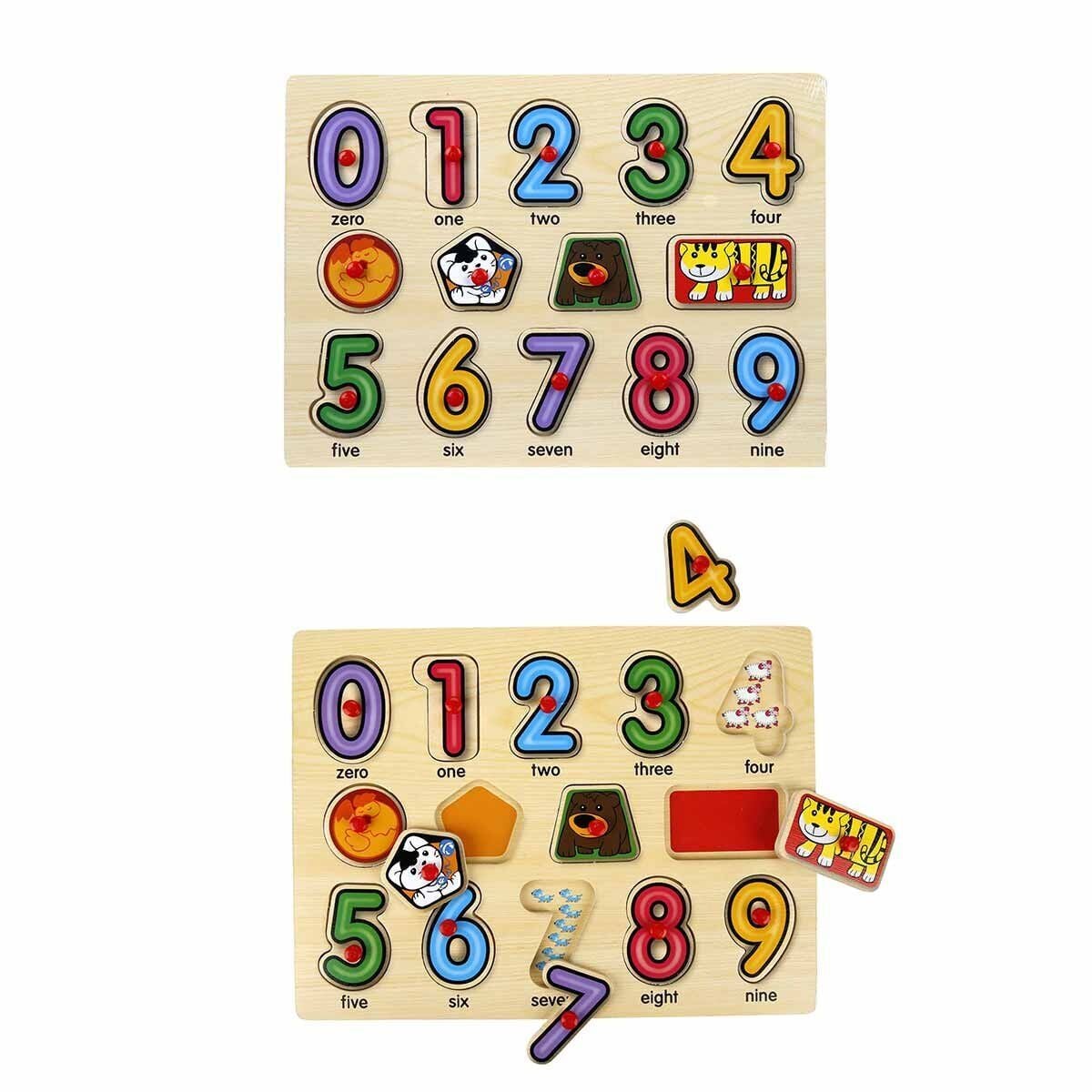 130444 Ahşap Raptiyeli Puzzle Saat