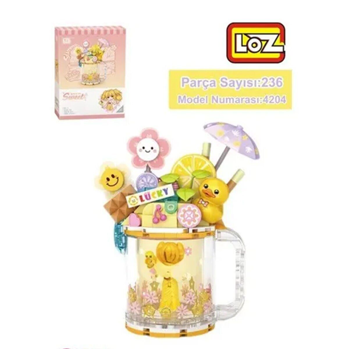 Lz-4204 Loz Sari Ördek Dondurma Kupasi 236 Parça Block Oyuncak