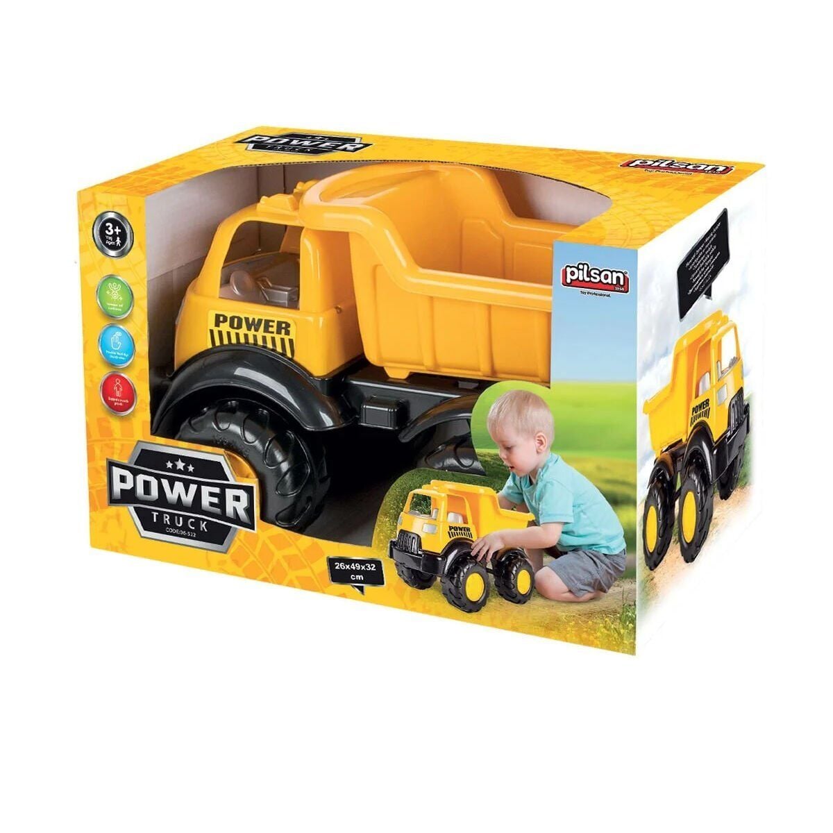 06 522 Power Kamyon Sarı- Oyuncak