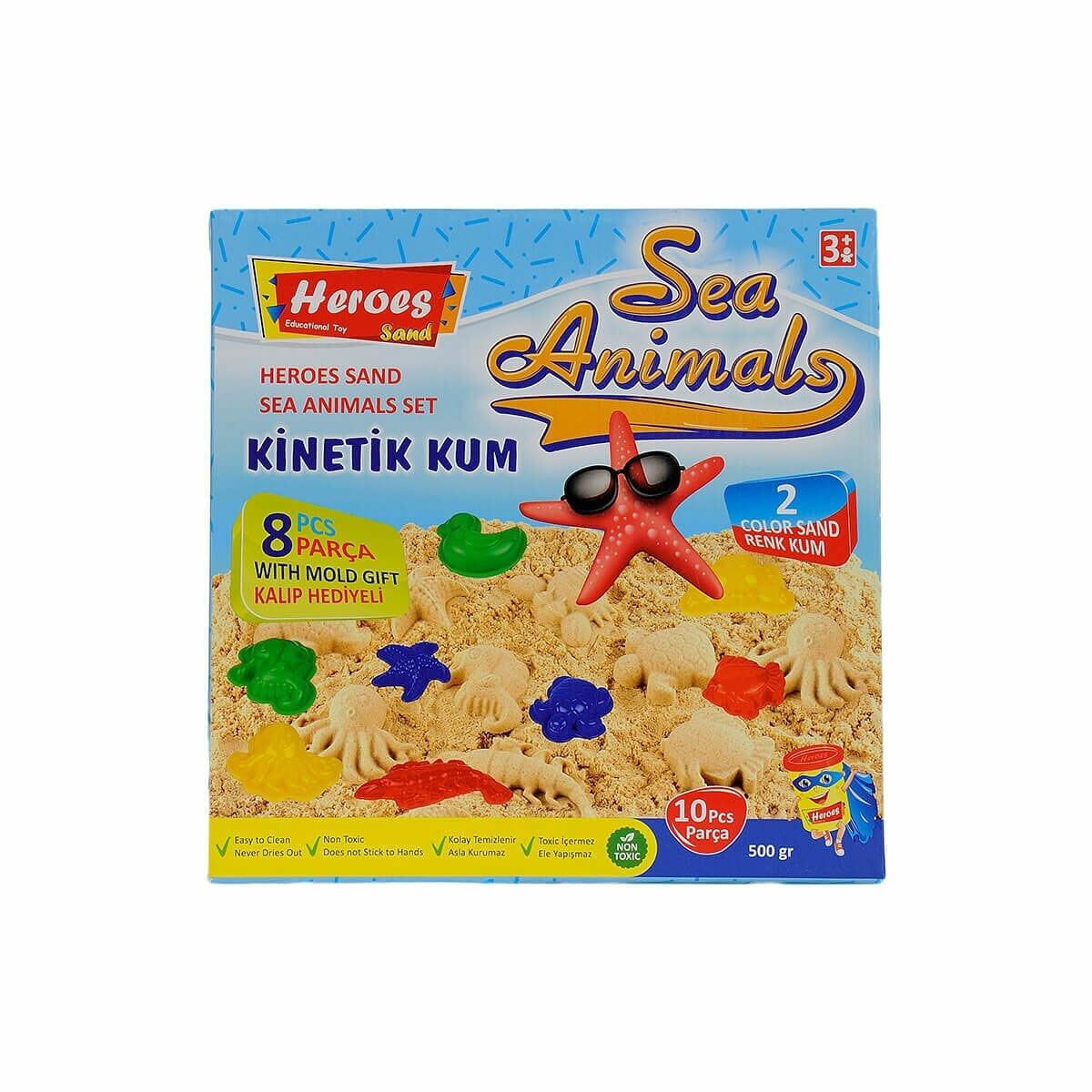 Kum-040 500Gr Heroes Ki̇neti̇k Kum Deni̇z Hayvanli Kalipli Set