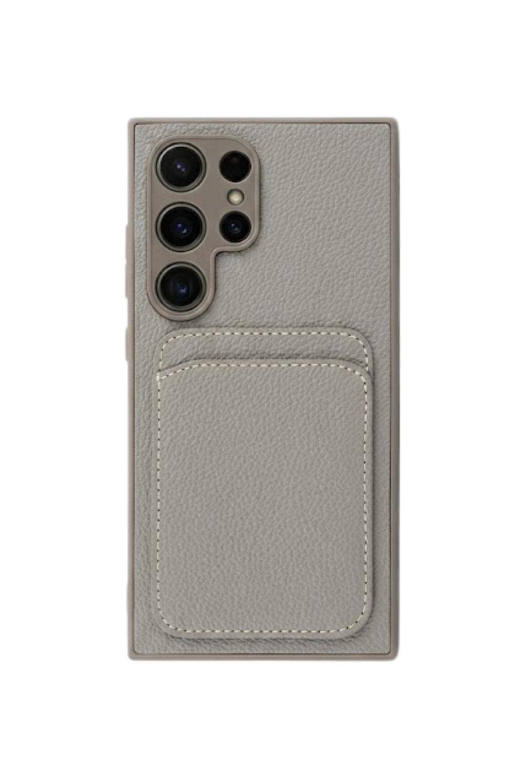 Samsung S24 Ultra Kartlıklı Telefon Kılıfı Gri