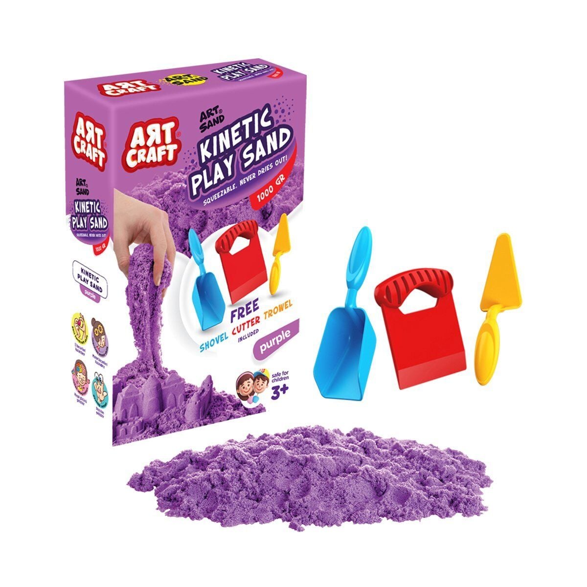 03694 Aksesuarli Mor Ki̇neti̇k Oyun Kumu 1000 Gr