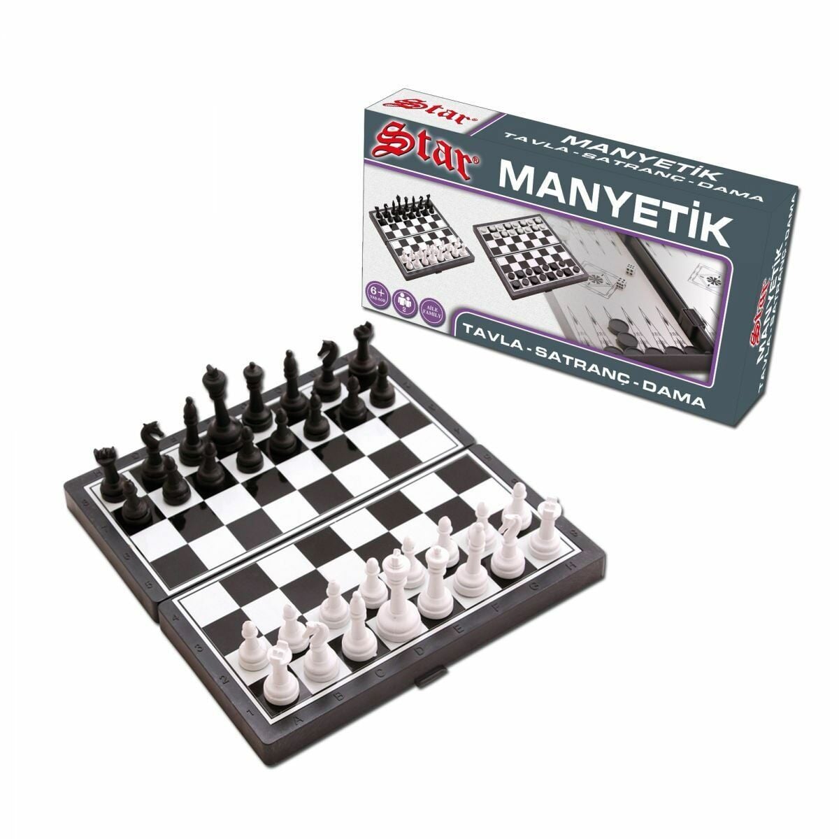 1050170 Manyetik Satranç-Tavla 2Si 1 Arada-Starokey