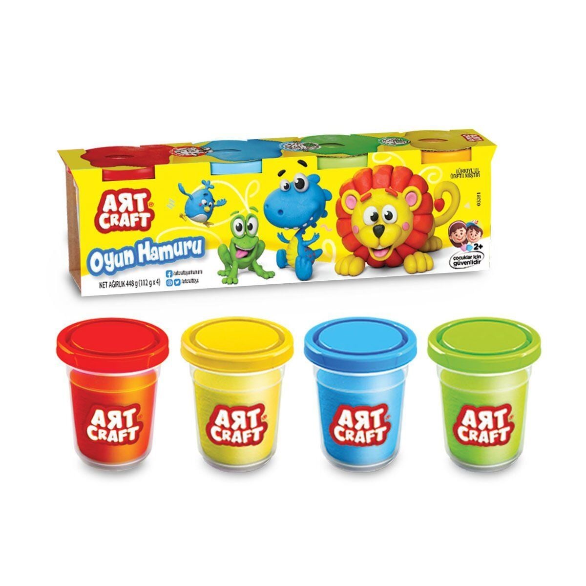 03281 Art Craft 4Lü Oyun Hamuru / 488 Gr