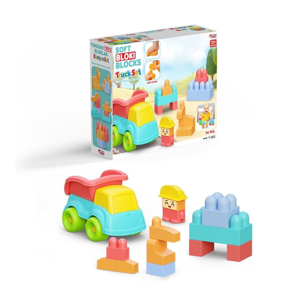 04123 Yumuşak Bloki̇ Bloklar Kamyon Set 24 Parça