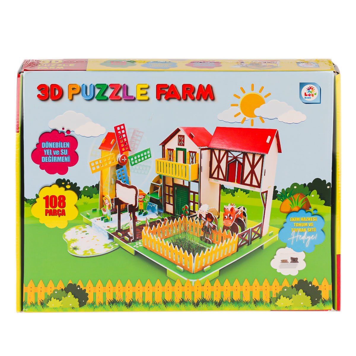 Lc0115 3D Boyutlu Çiftlik Puzzle-Laçokids