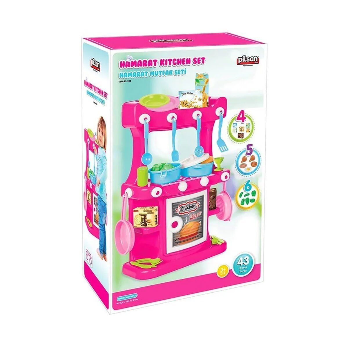03 335 Hamarat Ayaklı Mutfak Seti Pembe- Oyuncak