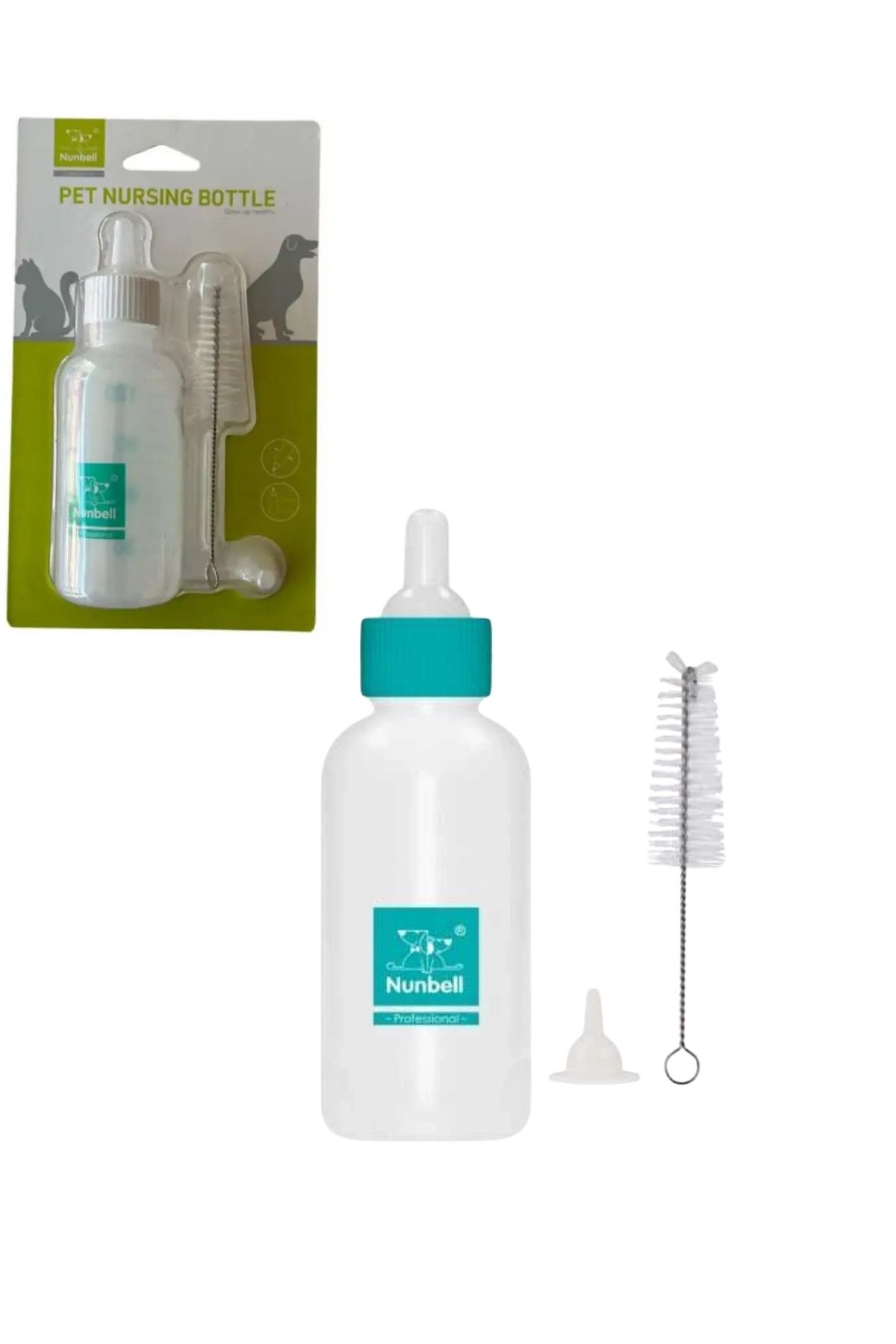 Yavru Kedi Ve Köpek Biberon Seti Temizleme Fırçalı 50 Ml.- Mavi