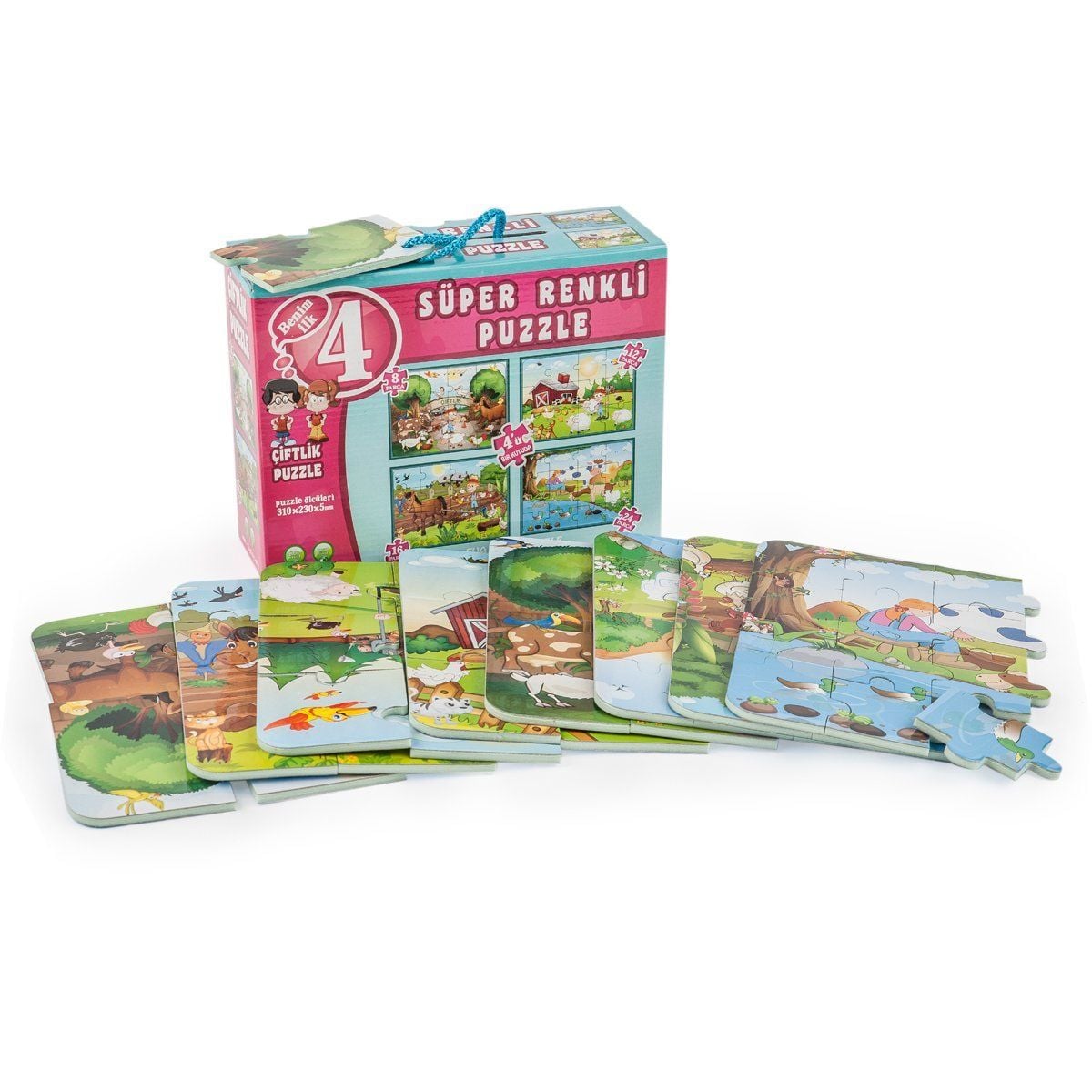 3222 Çi̇ftli̇k Süper Renkli̇ Puzzle 4Lü