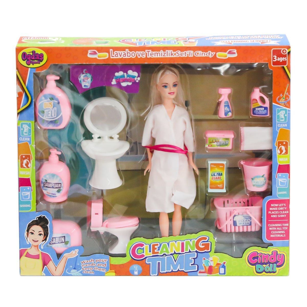 02452 Cindy Doll Bebek Lavabo Ve Temizlik Seti-Oydaş Oyuncak
