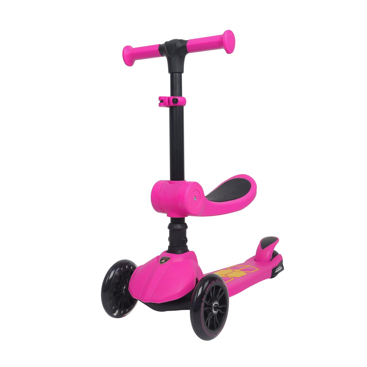 L52In1-P Lamborghi̇ni̇ Li̇sansli Katlanir Oturakli Işikli Scooter Pembe