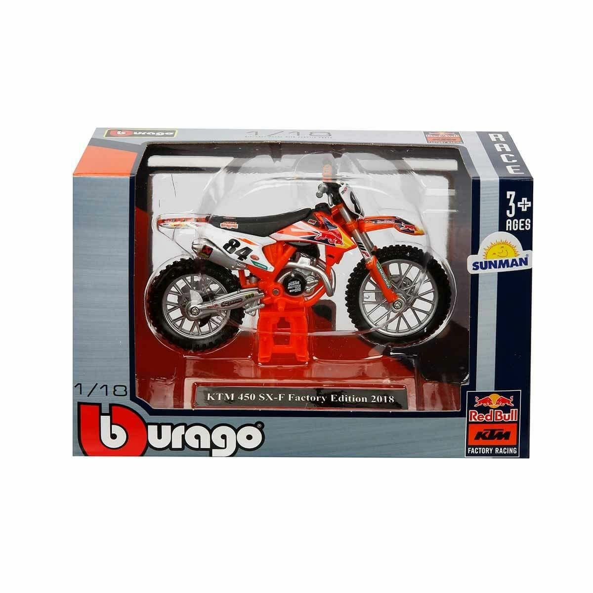 51070 Sun-Bur-1:18 Motor Red Bull Ktm 450 2 Asorti- Sunman