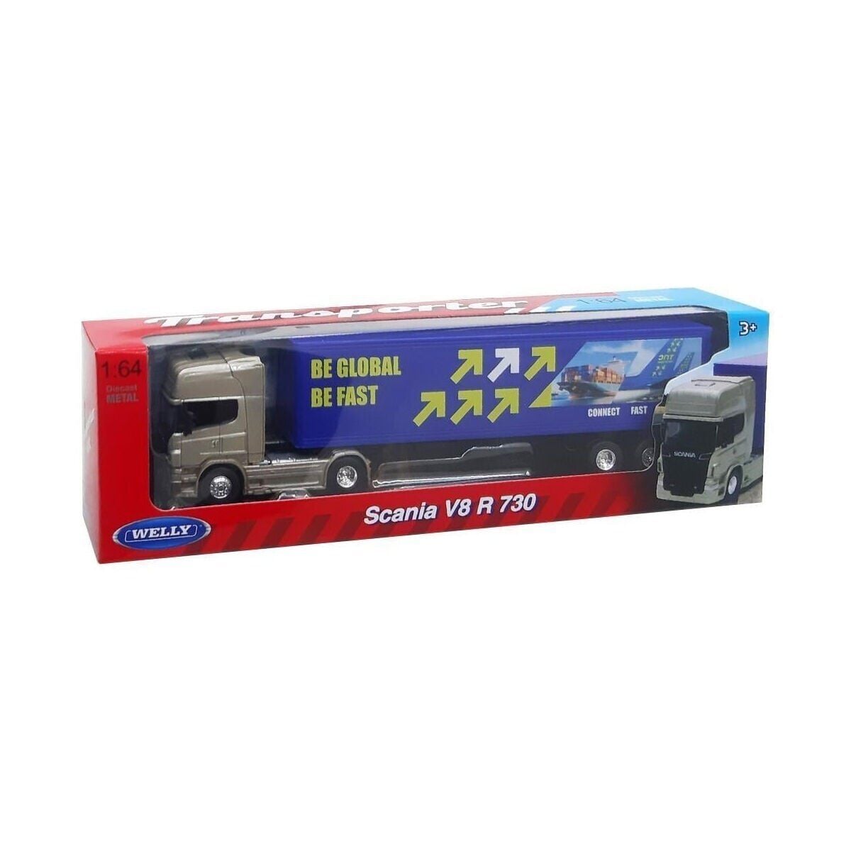 68021Ss-F-Gw Welly 1 64 Scania R730 Trailer 48