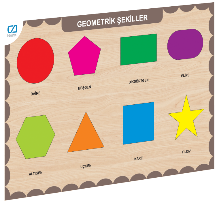 Caahs-3204 Ca Games Ahşap Geometri̇k Şeki̇ller Bul-Tak