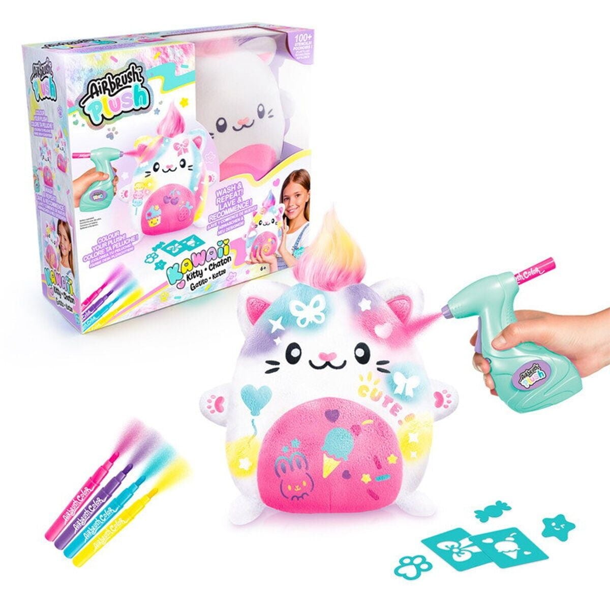 45574 Sun-Cnl-Hobi̇ Set Airbrush Peluş Kawaii Kitty